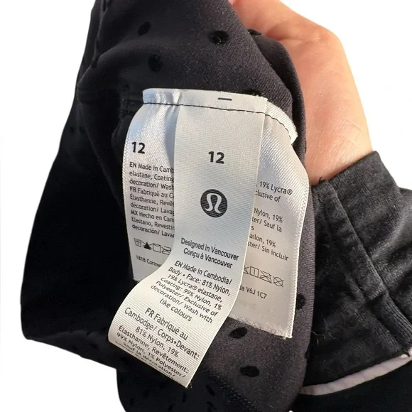 Lululemon Align High-Rise Pant 25" *Flocked in Polka Flock Black Size 12 - Picture 6 of 7